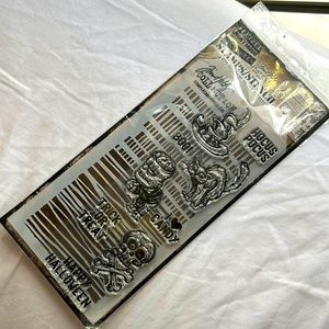 Tim Holtz Stampers Anonymous Halloween Stamps and Stencil Mixed Media NEW NIP